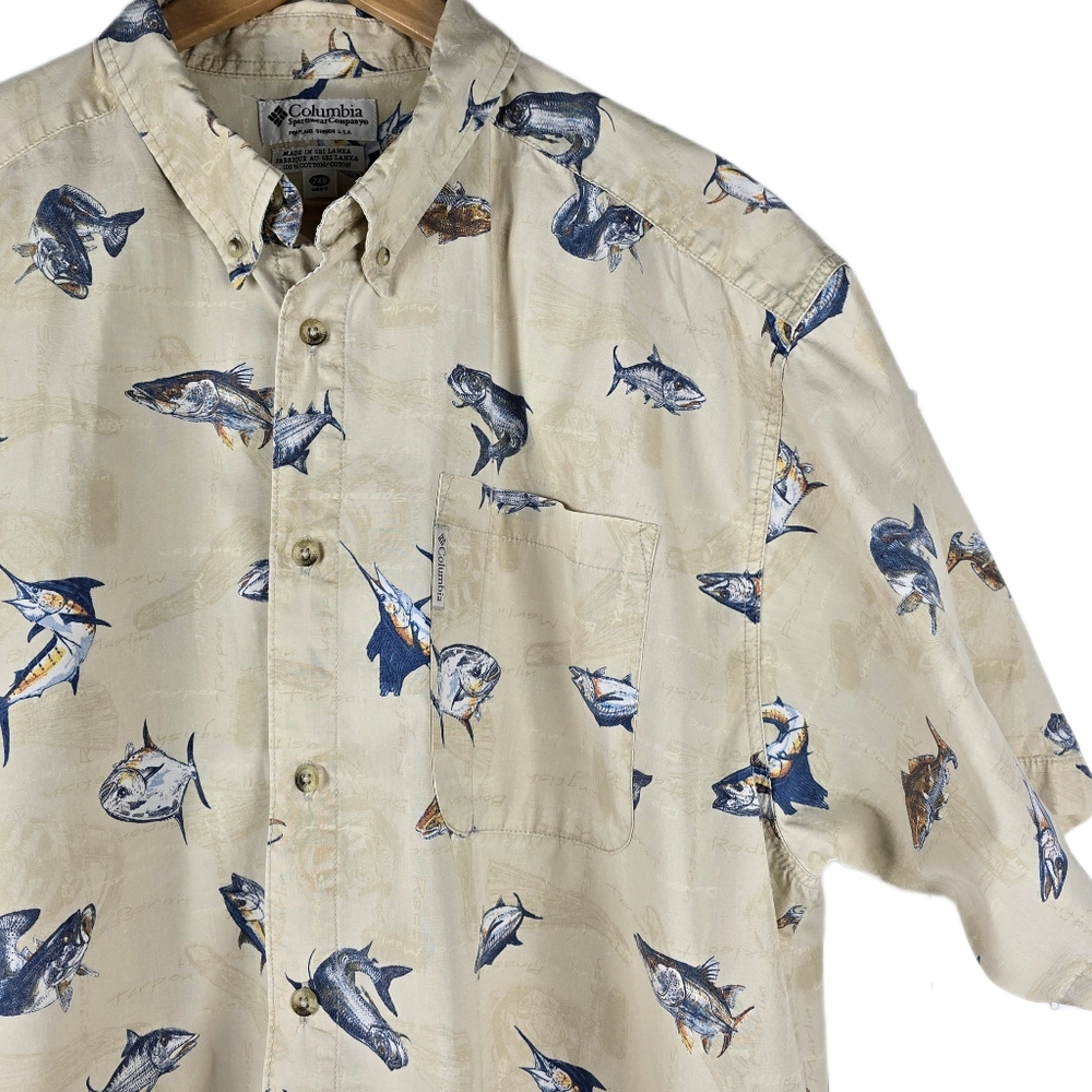 Columbia Vintage Hawaiian Button-Down Shirt 2XB